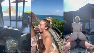 ScarlettKissesXO gets naughty on vacation with her onlyfans poolside sex tape