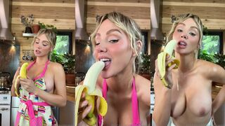 Sara Underwood gets naughty with her naked banana and reveals her hot side