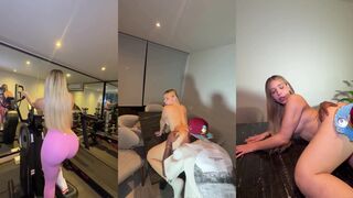 Vanessa Bohorquez's personal trainer pounds her hard in a hot gym tape