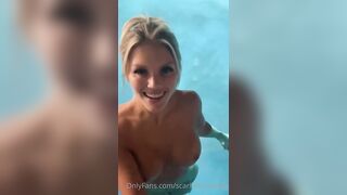 ScarlettKissesXO's Poolside Onlyfans Leaked Video: ScarlettKissesXO gets naked & fucks hard in the